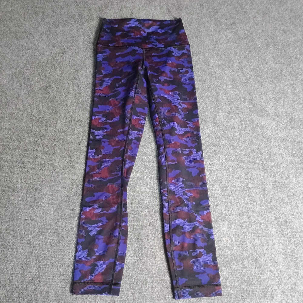 Lululemon Womens Size 2 Purple Camo High Rise Full Length Leggings Yoga Pants